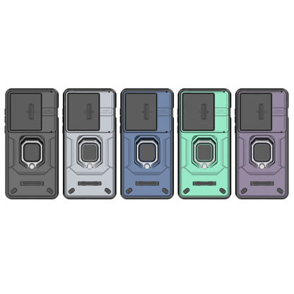 For OnePlus 13 5G Sliding Camshield TPU + PC Shockproof Phone Case with Holder(Black) by buy2fix