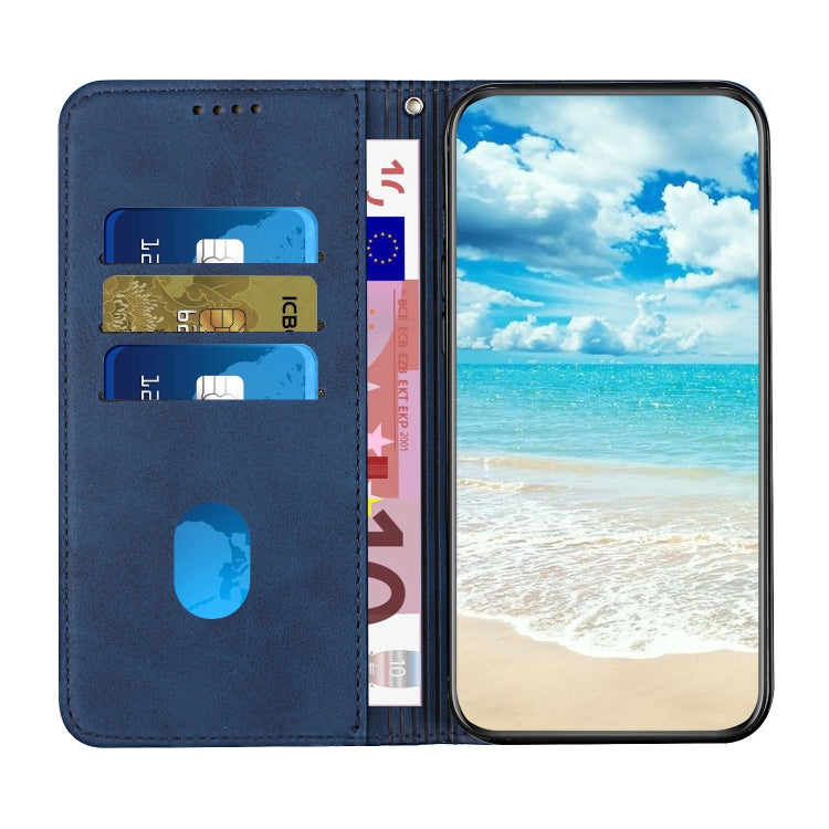 For Motorola Moto G Play 2024 Diamond Splicing Skin Feel Magnetic Leather Phone Case(Blue) - Motorola Cases by buy2fix | Online Shopping UK | buy2fix