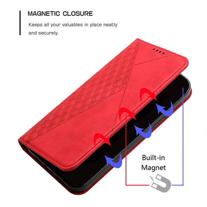 For Motorola Moto G Play 5G 2024 / G 5G 2024 Diamond Splicing Skin Feel Magnetic Leather Phone Case(Red) - Motorola Cases by buy2fix | Online Shopping UK | buy2fix