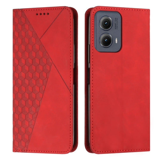 For Motorola Edge 2024 Diamond Splicing Skin Feel Magnetic Leather Phone Case(Red) by buy2fix