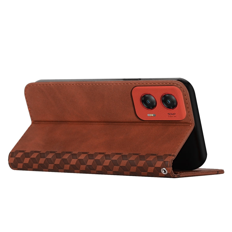 For Motorola Moto G Stylus 5G 2024 Diamond Splicing Skin Feel Magnetic Leather Phone Case(Brown) by buy2fix