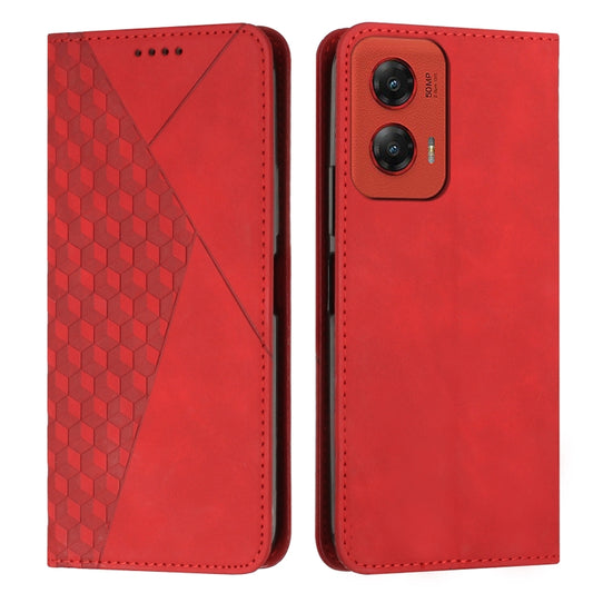For Motorola Moto G Stylus 5G 2024 Diamond Splicing Skin Feel Magnetic Leather Phone Case(Red) by buy2fix