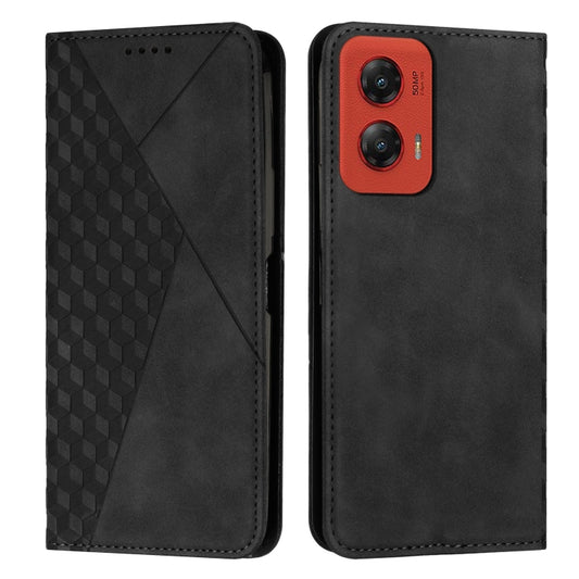 For Motorola Moto G Stylus 5G 2024 Diamond Splicing Skin Feel Magnetic Leather Phone Case(Black) by buy2fix