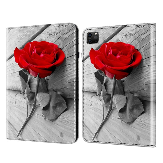 For iPad Air 11 2024 / Pro 11 2022 Crystal Texture Painted Leather Tablet Case(Rose) by buy2fix