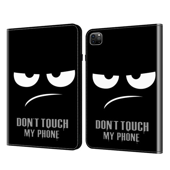 For iPad Air 13 2024 / Pro 12.9 2022 Crystal Texture Painted Leather Tablet Case(Dont Touch My Phone)