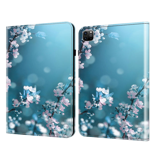 For iPad Air 13 2024 / Pro 12.9 2022 Crystal Texture Painted Leather Tablet Case(Plum Bossom) by buy2fix