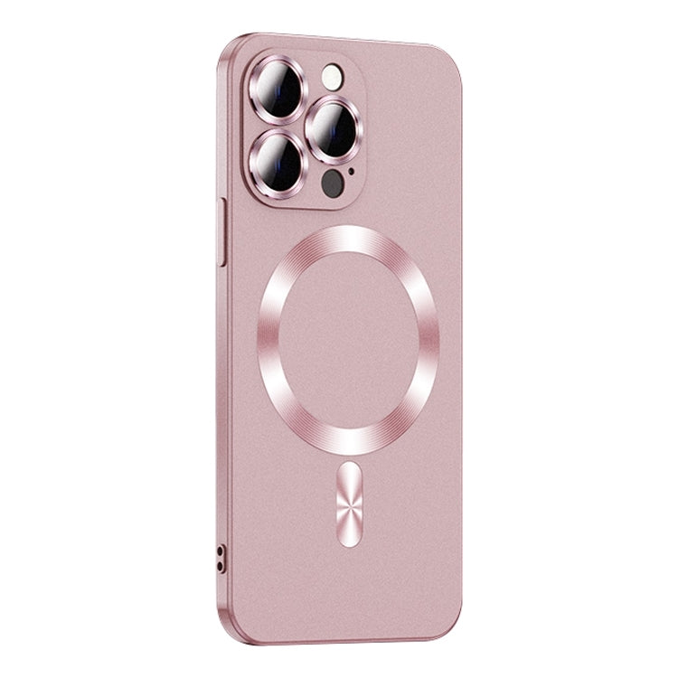 For iPhone 15 Pro Liquid Lens Protector Magsafe Phone Case(Gold Pink) - iPhone 15 Pro Cases by buy2fix | Online Shopping UK | buy2fix