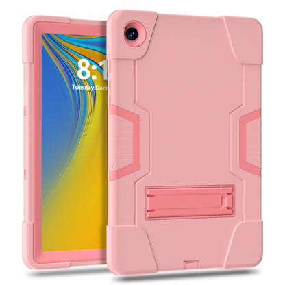 For Samsung Galaxy Tab A9+ Contrast Color Silicone PC Tablet Case with Holder(Rose Gold) - Galaxy Tab A9+ by buy2fix | Online Shopping UK | buy2fix