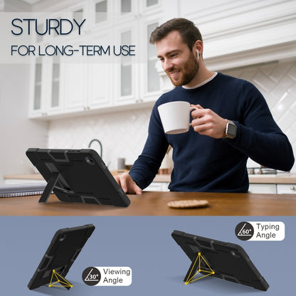 For Samsung Galaxy Tab A9+ Contrast Color Silicone PC Tablet Case with Holder(Black) - Galaxy Tab A9+ by buy2fix | Online Shopping UK | buy2fix