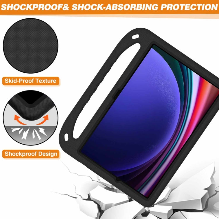 For Samsung Galaxy Tab S9+ Handle EVA Shockproof Tablet Case with Holder(Black) - Galaxy Tab S9+ Cases by buy2fix | Online Shopping UK | buy2fix