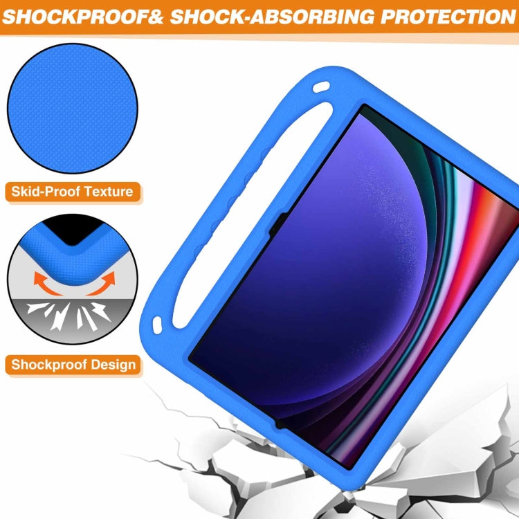 For Samsung Galaxy Tab S9+ Handle EVA Shockproof Tablet Case with Holder(Blue) - Galaxy Tab S9+ Cases by buy2fix | Online Shopping UK | buy2fix