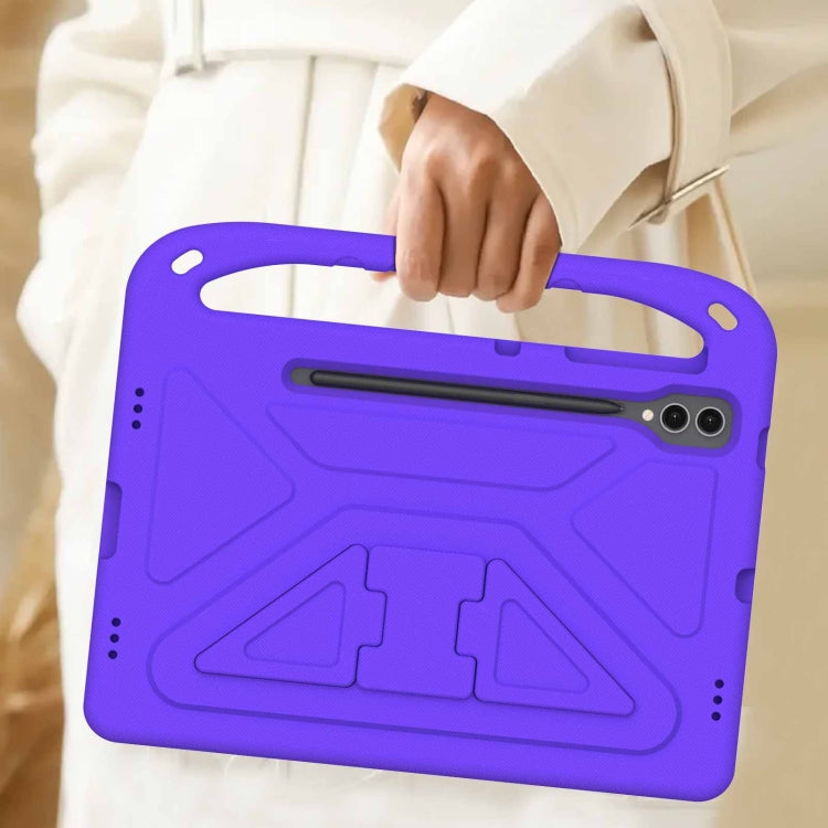 For Samsung Galaxy Tab S9+ Handle EVA Shockproof Tablet Case with Holder(Purple) - Galaxy Tab S9+ Cases by buy2fix | Online Shopping UK | buy2fix