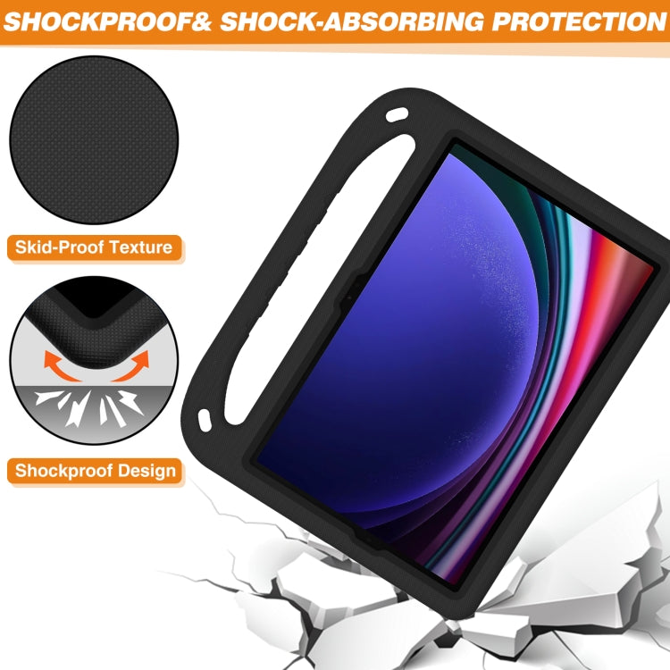 For Samsung Galaxy Tab S9 Handle EVA Shockproof Tablet Case with Holder(Black) - Galaxy Tab S9 Cases by buy2fix | Online Shopping UK | buy2fix