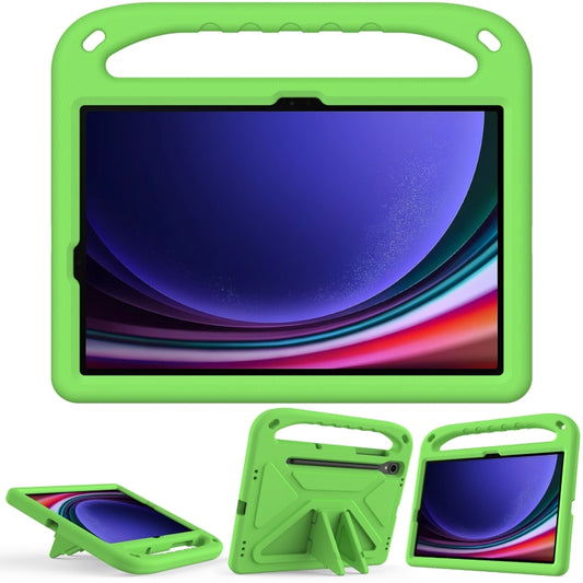 For Samsung Galaxy Tab S9 Handle EVA Shockproof Tablet Case with Holder(Green) - Galaxy Tab S9 Cases by buy2fix | Online Shopping UK | buy2fix