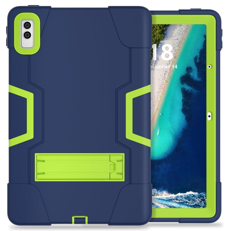 For Lenovo Tab M10 5G 10.6 inch Contrast Color Silicone PC Tablete Case with Holder(Navy Blue + Green) - Lenovo by buy2fix | Online Shopping UK | buy2fix