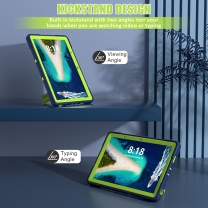 For Lenovo Tab M10 5G 10.6 inch Contrast Color Silicone PC Tablete Case with Holder(Navy Blue + Green) - Lenovo by buy2fix | Online Shopping UK | buy2fix