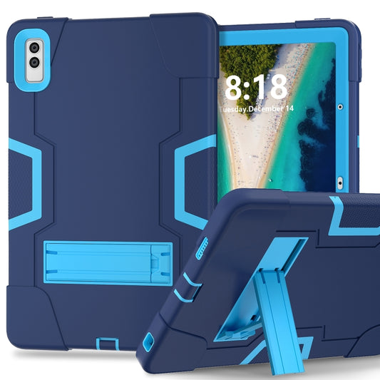 For Lenovo Tab M10 5G 10.6 inch Contrast Color Silicone PC Tablete Case with Holder(Navy Blue + Blue) - Lenovo by buy2fix | Online Shopping UK | buy2fix