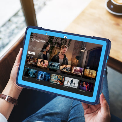 For Lenovo Tab M10 5G 10.6 inch Contrast Color Silicone PC Tablete Case with Holder(Navy Blue + Blue) - Lenovo by buy2fix | Online Shopping UK | buy2fix