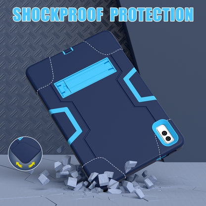 For Lenovo Tab M10 5G 10.6 inch Contrast Color Silicone PC Tablete Case with Holder(Navy Blue + Blue) - Lenovo by buy2fix | Online Shopping UK | buy2fix