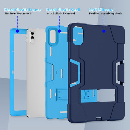 For Lenovo Tab M10 5G 10.6 inch Contrast Color Silicone PC Tablete Case with Holder(Navy Blue + Blue) - Lenovo by buy2fix | Online Shopping UK | buy2fix