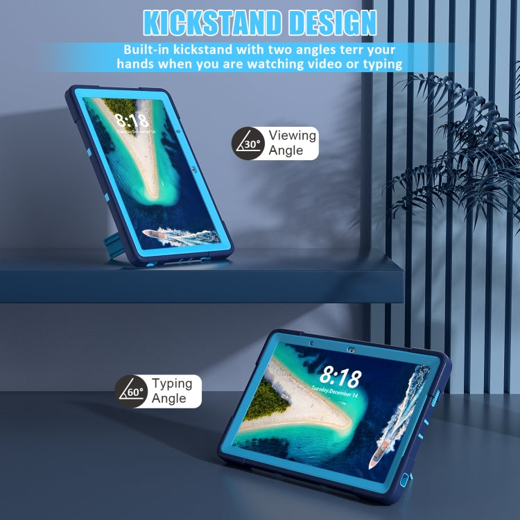 For Lenovo Tab M10 5G 10.6 inch Contrast Color Silicone PC Tablete Case with Holder(Navy Blue + Blue) - Lenovo by buy2fix | Online Shopping UK | buy2fix