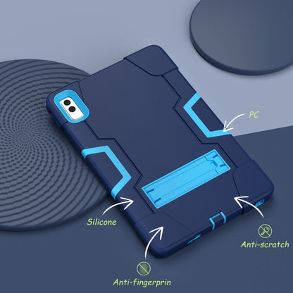 For Lenovo Tab M10 5G 10.6 inch Contrast Color Silicone PC Tablete Case with Holder(Navy Blue + Blue) - Lenovo by buy2fix | Online Shopping UK | buy2fix