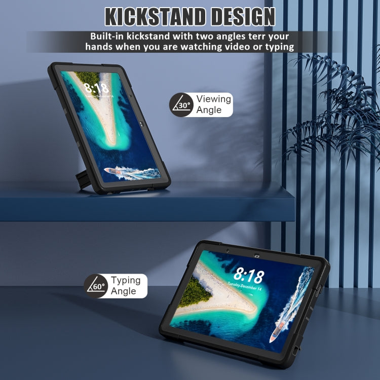 For Lenovo Tab M10 5G 10.6 inch Contrast Color Silicone PC Tablete Case with Holder(Black) - Lenovo by buy2fix | Online Shopping UK | buy2fix