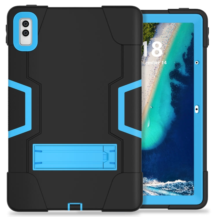 For Lenovo Tab M10 5G 10.6 inch Contrast Color Silicone PC Tablete Case with Holder(Black + Blue) - Lenovo by buy2fix | Online Shopping UK | buy2fix