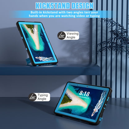 For Lenovo Tab M10 5G 10.6 inch Contrast Color Silicone PC Tablete Case with Holder(Black + Blue) - Lenovo by buy2fix | Online Shopping UK | buy2fix