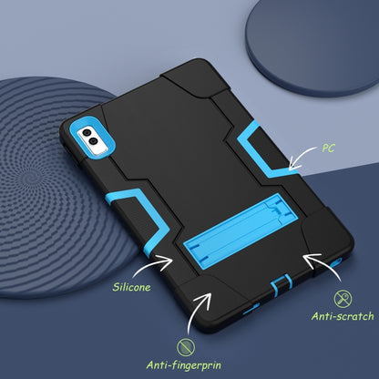 For Lenovo Tab M10 5G 10.6 inch Contrast Color Silicone PC Tablete Case with Holder(Black + Blue) - Lenovo by buy2fix | Online Shopping UK | buy2fix