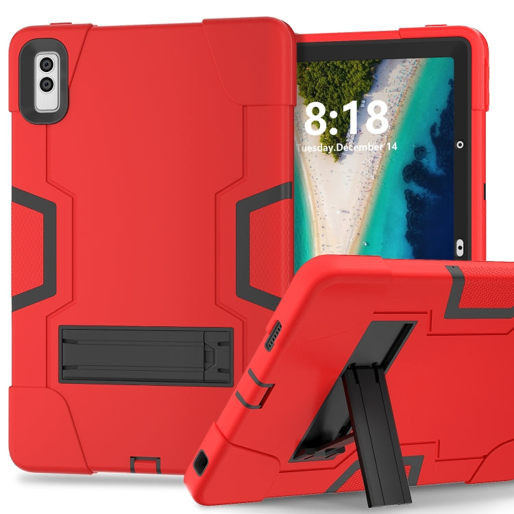 For Lenovo Tab M10 5G 10.6 inch Contrast Color Silicone PC Tablete Case with Holder(Red Black) - Lenovo by buy2fix | Online Shopping UK | buy2fix