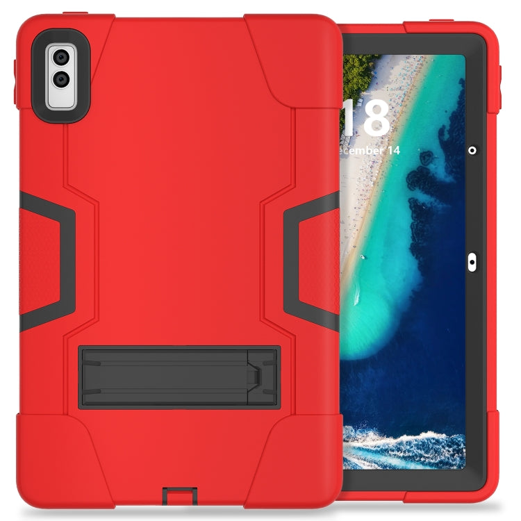 For Lenovo Tab M10 5G 10.6 inch Contrast Color Silicone PC Tablete Case with Holder(Red Black) - Lenovo by buy2fix | Online Shopping UK | buy2fix