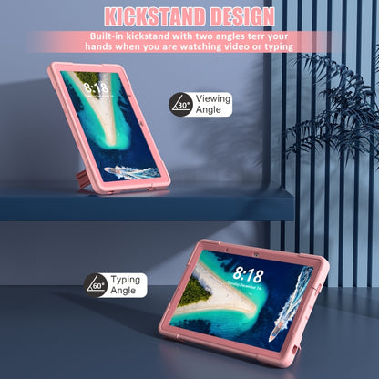 For Lenovo Tab M10 5G 10.6 inch Contrast Color Silicone PC Tablete Case with Holder(Rose Gold) - Lenovo by buy2fix | Online Shopping UK | buy2fix
