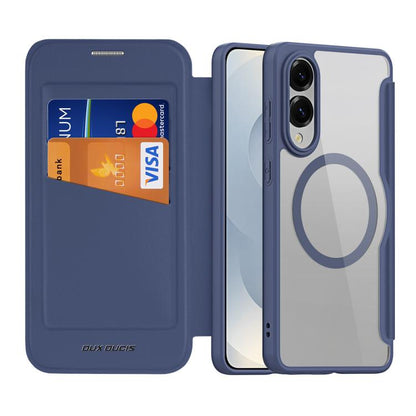 For Samsung Galaxy S25 Edge 5G DUX DUCIS Skin X Pro Series Magsafe PC + TPU Phone Leather Case(Blue) - Galaxy S25 Edge 5G Cases by DUX DUCIS | Online Shopping UK | buy2fix