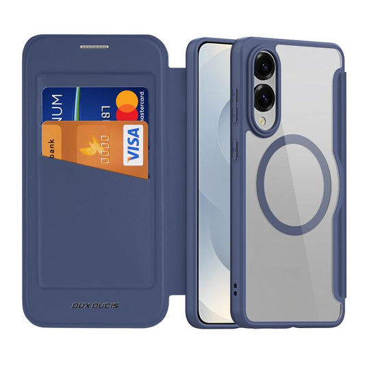 For Samsung Galaxy S25 Edge 5G DUX DUCIS Skin X Pro Series Magsafe PC + TPU Phone Leather Case(Blue) - Galaxy S25 Edge 5G Cases by DUX DUCIS | Online Shopping UK | buy2fix