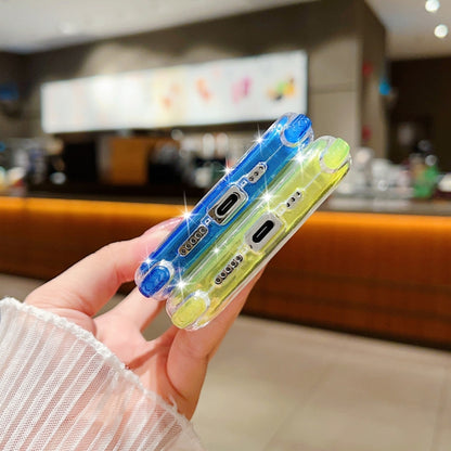 For iPhone 16 Pro Max Glitter Powder 3-in-1 TPU + PC Phone Case(Blue) by buy2fix