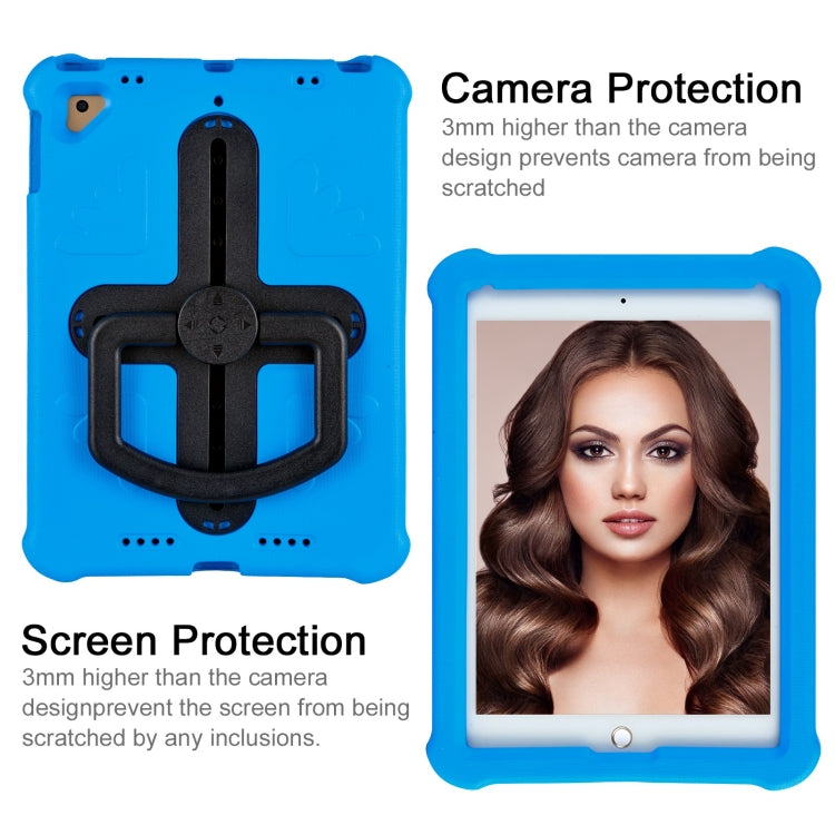 For iPad Air 2 / 9.7 2017 / 2018 Shield 360 Rotation Handle EVA Shockproof PC Tablet Case(Blue Black) - iPad 9.7 (2018) & (2017) Cases by buy2fix | Online Shopping UK | buy2fix