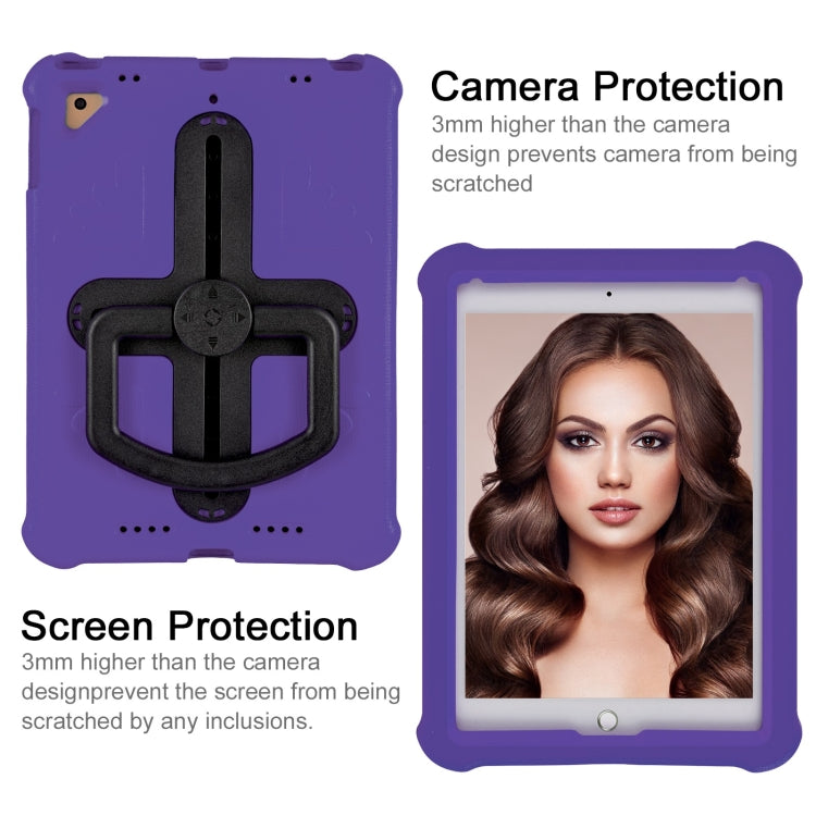 For iPad Air 2 / 9.7 2017 / 2018 Shield 360 Rotation Handle EVA Shockproof PC Tablet Case(Purple Black) - iPad 9.7 (2018) & (2017) Cases by buy2fix | Online Shopping UK | buy2fix