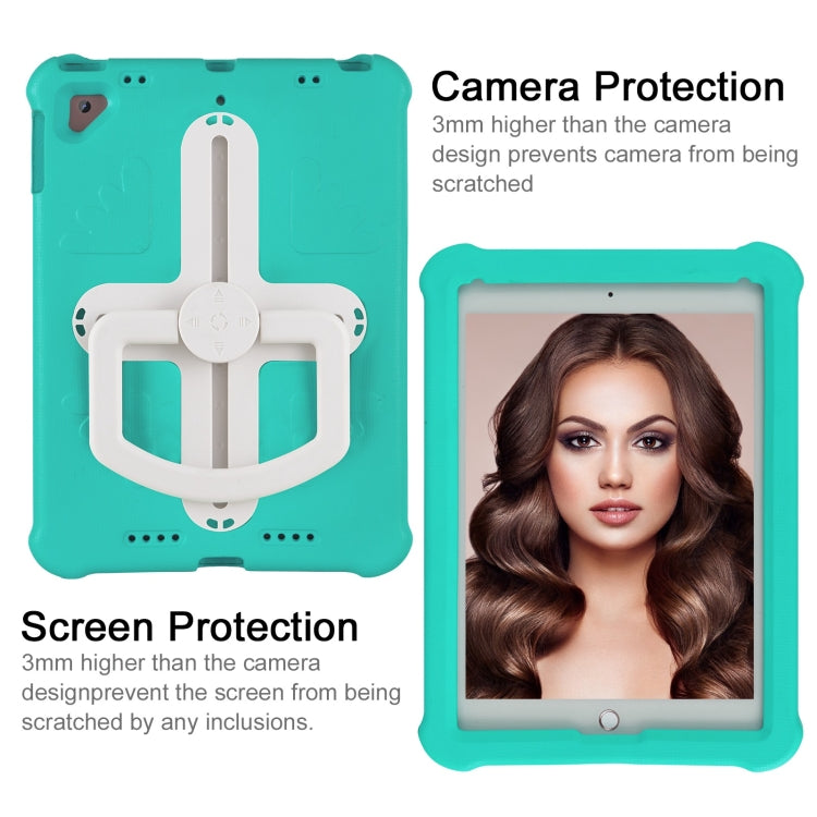 For iPad Air 2 / 9.7 2017 / 2018 Shield 360 Rotation Handle EVA Shockproof PC Tablet Case(Mint Green Beige) - iPad 9.7 (2018) & (2017) Cases by buy2fix | Online Shopping UK | buy2fix