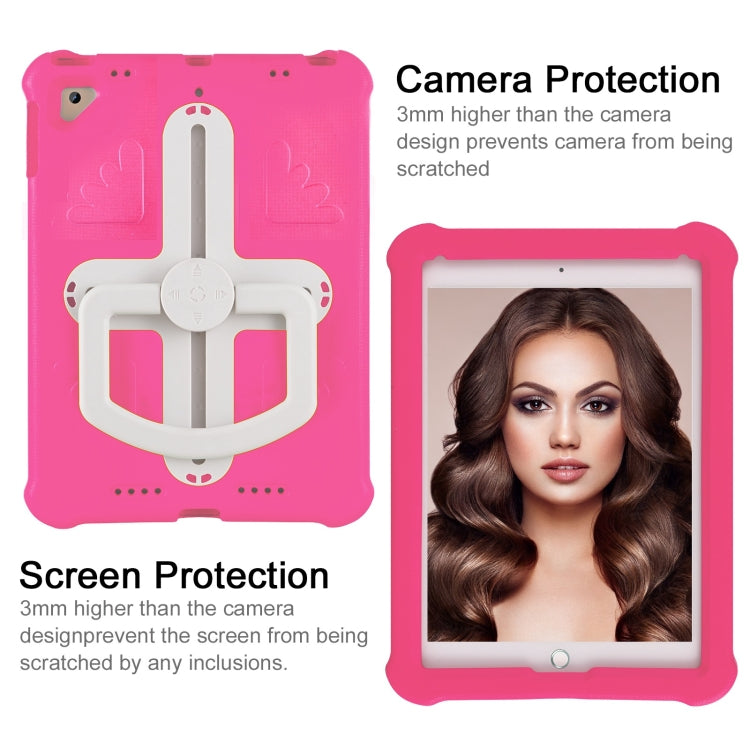 For iPad Air 2 / 9.7 2017 / 2018 Shield 360 Rotation Handle EVA Shockproof PC Tablet Case(Rose Red Beige) - iPad 9.7 (2018) & (2017) Cases by buy2fix | Online Shopping UK | buy2fix
