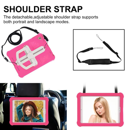For iPad Air 2 / 9.7 2017 / 2018 Shield 360 Rotation Handle EVA Shockproof PC Tablet Case(Rose Red Beige) - iPad 9.7 (2018) & (2017) Cases by buy2fix | Online Shopping UK | buy2fix