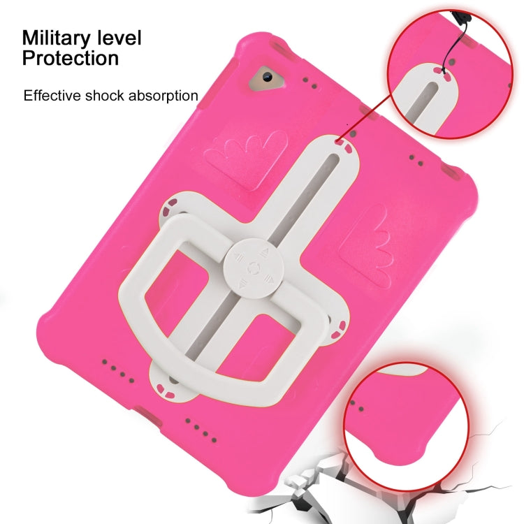 For iPad Air 2 / 9.7 2017 / 2018 Shield 360 Rotation Handle EVA Shockproof PC Tablet Case(Rose Red Beige) - iPad 9.7 (2018) & (2017) Cases by buy2fix | Online Shopping UK | buy2fix