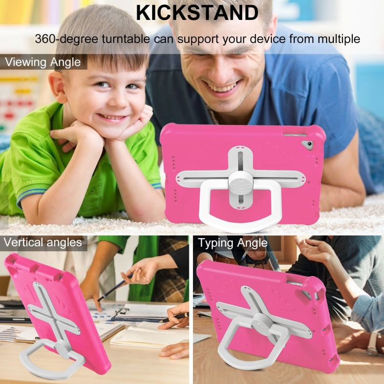 For iPad Air 2 / 9.7 2017 / 2018 Shield 360 Rotation Handle EVA Shockproof PC Tablet Case(Rose Red Beige) - iPad 9.7 (2018) & (2017) Cases by buy2fix | Online Shopping UK | buy2fix