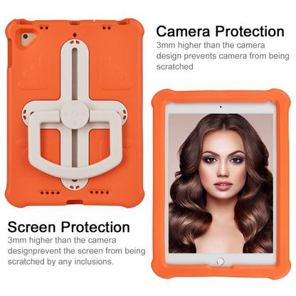 For iPad Air 2 / 9.7 2017 / 2018 Shield 360 Rotation Handle EVA Shockproof PC Tablet Case(Orange Beige) by buy2fix