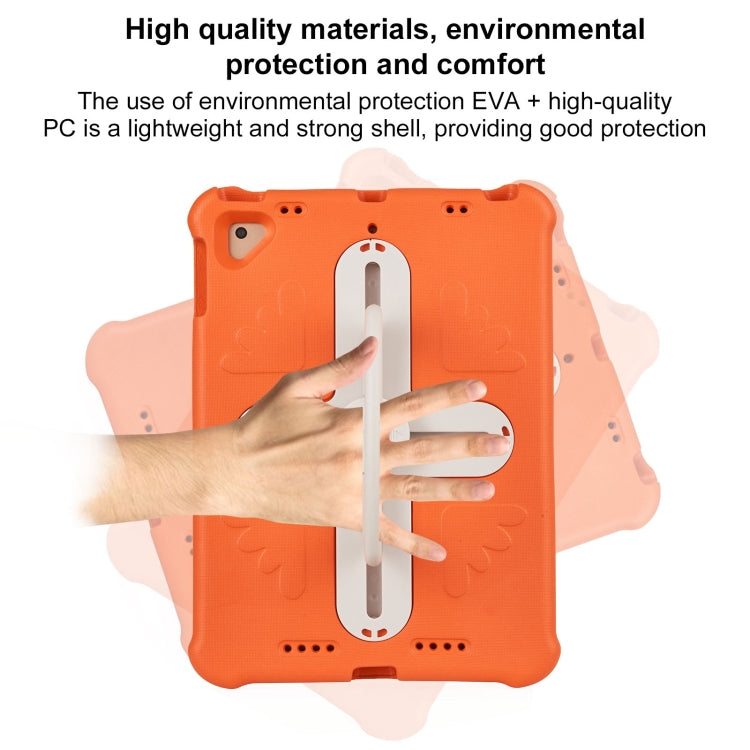 For iPad Air 2 / 9.7 2017 / 2018 Shield 360 Rotation Handle EVA Shockproof PC Tablet Case(Orange Beige) by buy2fix