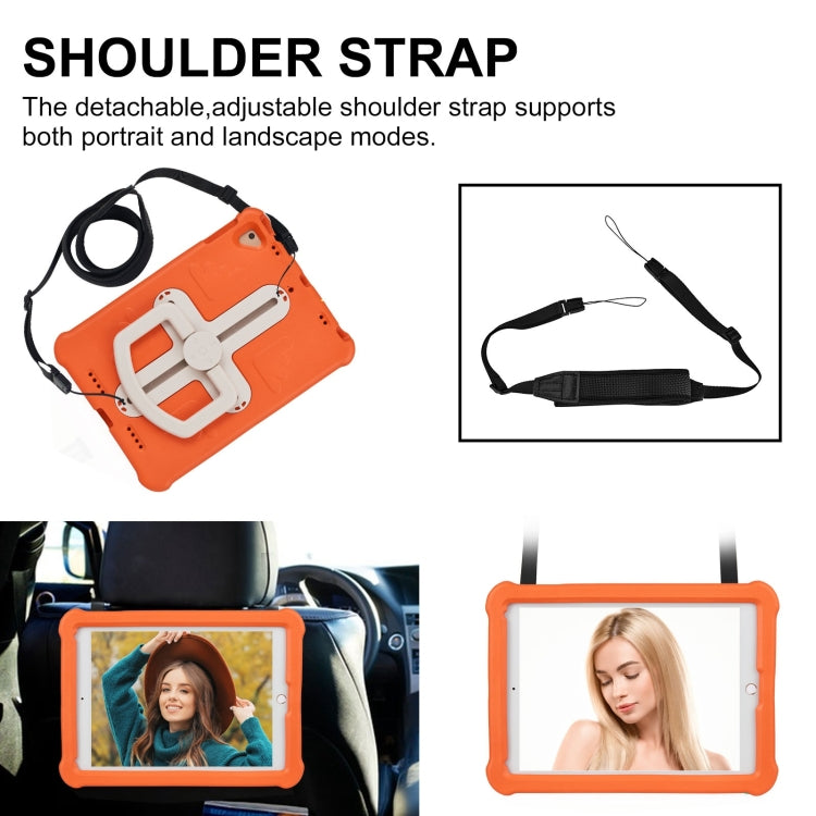 For iPad Air 2 / 9.7 2017 / 2018 Shield 360 Rotation Handle EVA Shockproof PC Tablet Case(Orange Beige) by buy2fix