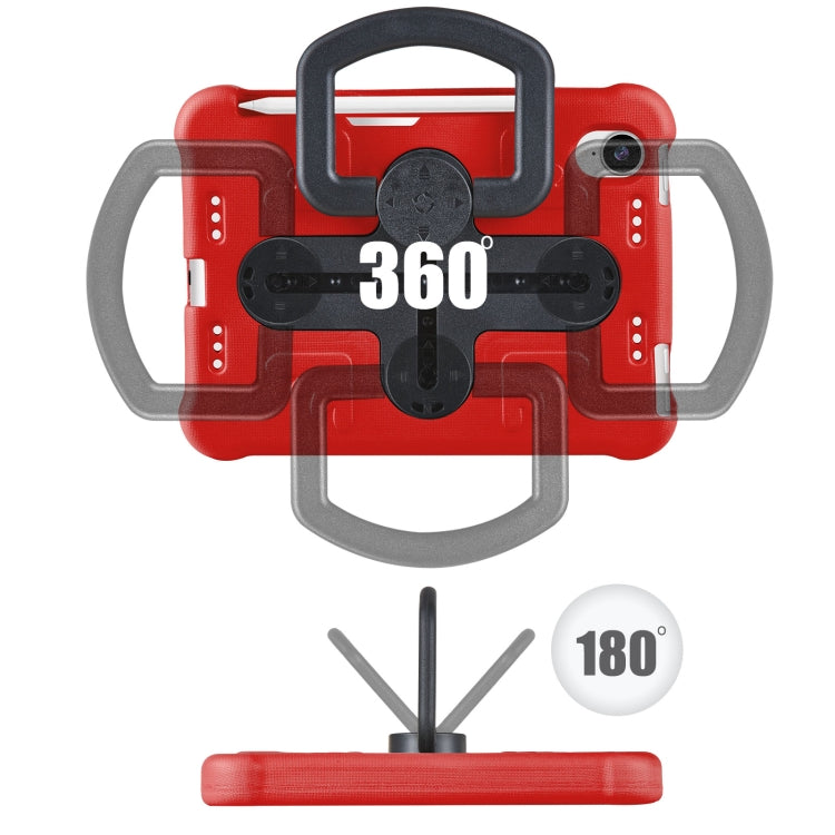 For iPad mini 6 2021 / mini 2024 Shield 360 Rotation Handle EVA Shockproof PC Tablet Case(Red Black) - iPad mini 6 Cases by buy2fix | Online Shopping UK | buy2fix