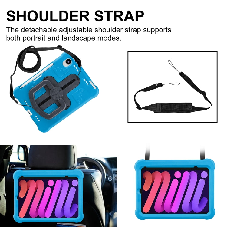 For iPad mini 6 2021 / mini 2024 Shield 360 Rotation Handle EVA Shockproof PC Tablet Case(Blue Black) - iPad mini 6 Cases by buy2fix | Online Shopping UK | buy2fix