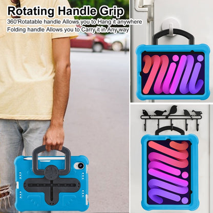 For iPad mini 6 2021 / mini 2024 Shield 360 Rotation Handle EVA Shockproof PC Tablet Case(Blue Black) - iPad mini 6 Cases by buy2fix | Online Shopping UK | buy2fix