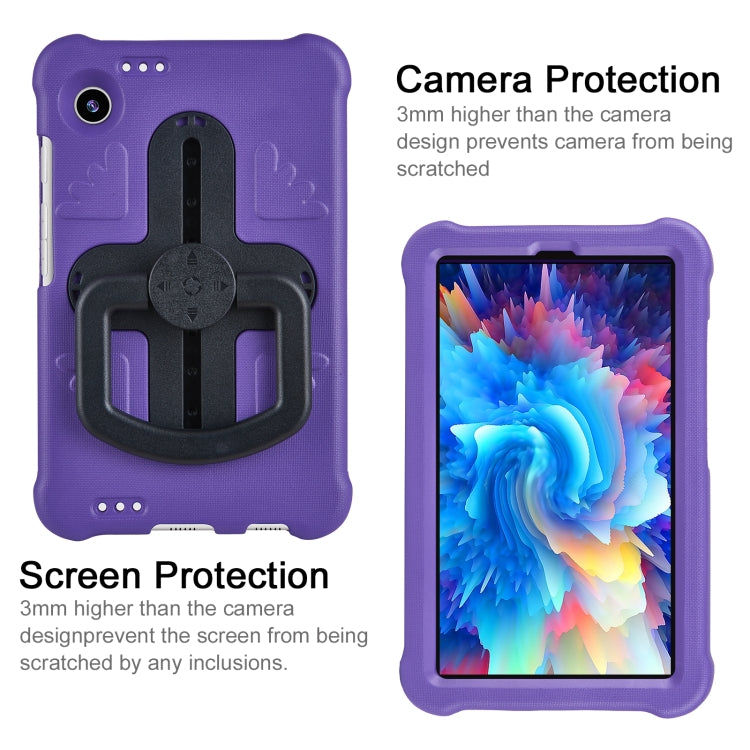 For iPad mini 6 2021 / mini 2024 Shield 360 Rotation Handle EVA Shockproof PC Tablet Case(Purple Black) - iPad mini 6 Cases by buy2fix | Online Shopping UK | buy2fix